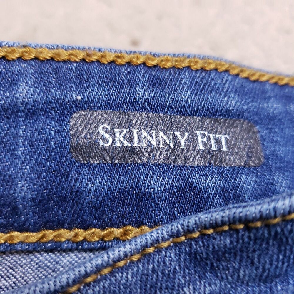 Judy Blue Womens Jeans 7/28 Blue Skinny Plaid Patch Mid Rise Whiskered Capsule - Picture 7 of 11